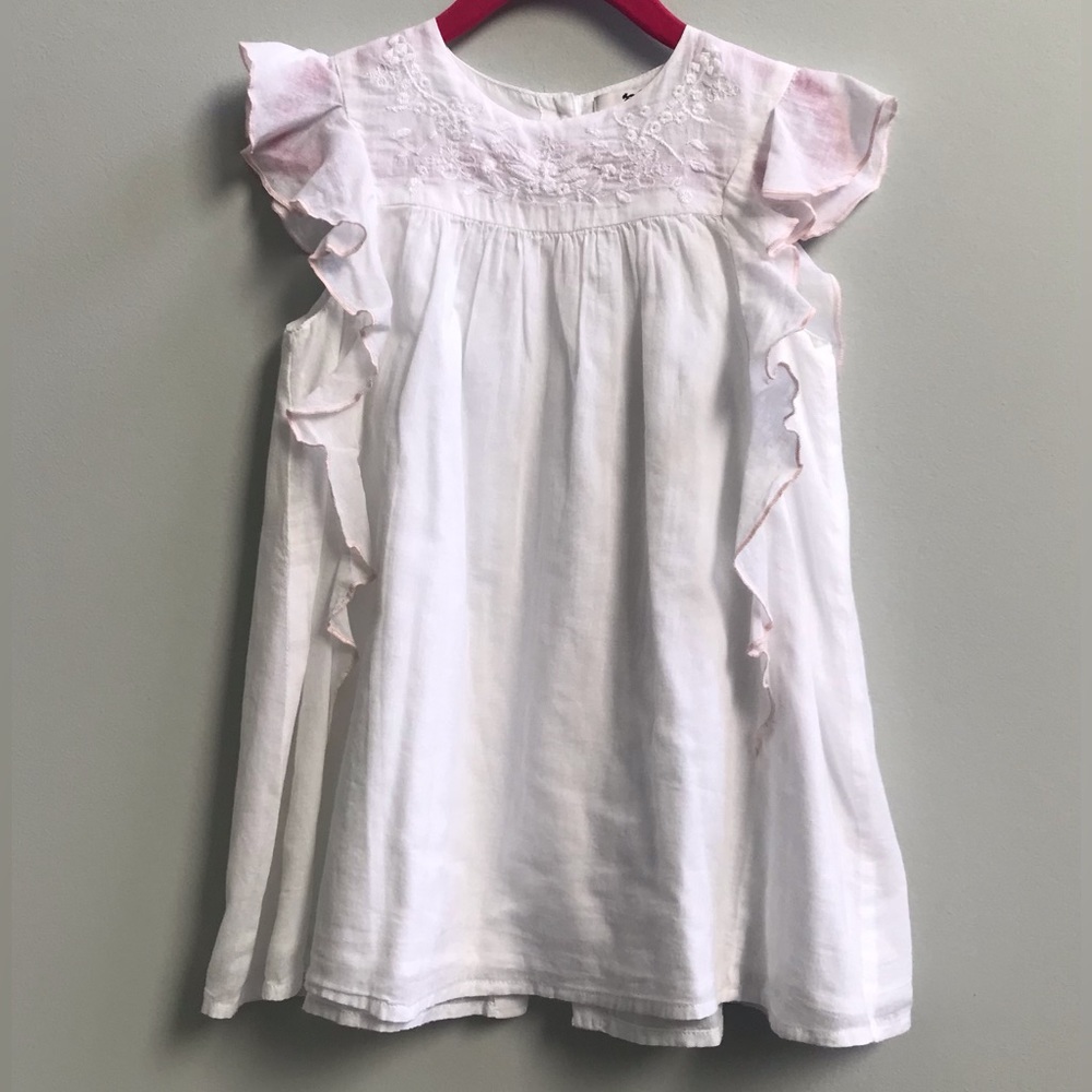 NWOT Cyrillus Paris White Embroidered Dress, Size 36 Months.